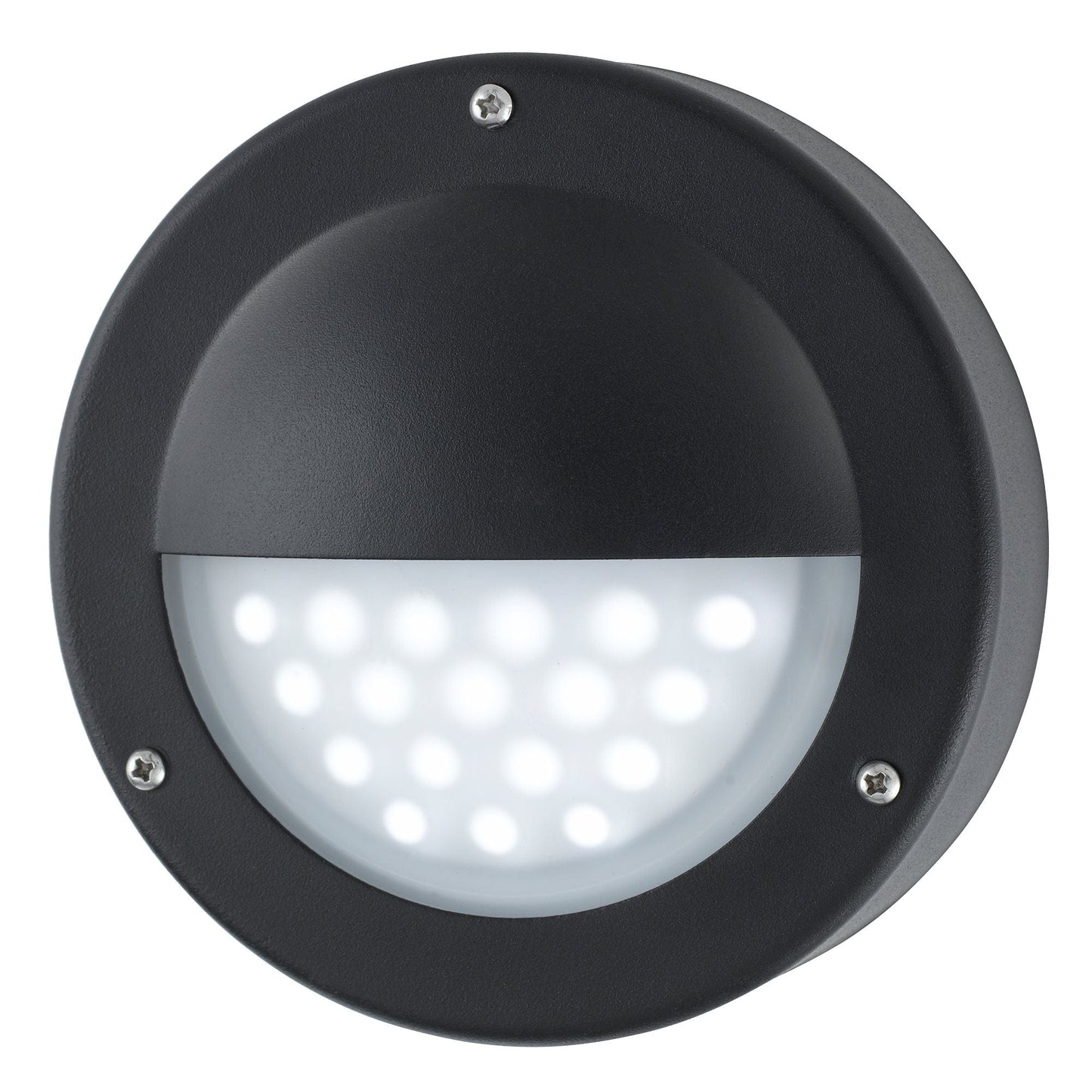 Searchlight Bangor LED Outdoor Flush  -  Black & Polycarbonate, IP44 8744BK