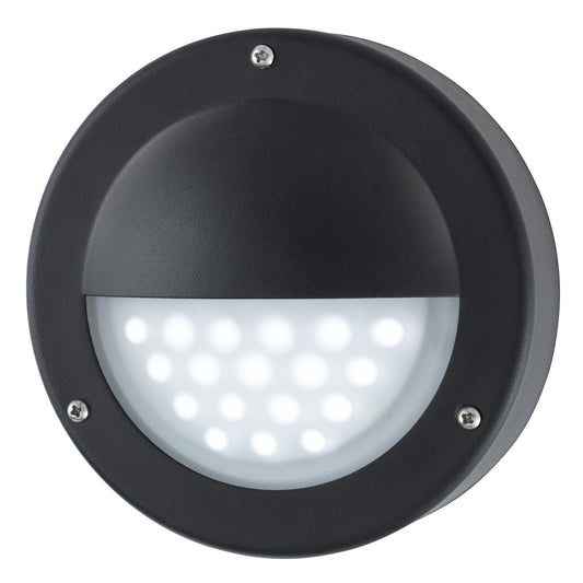 Searchlight Bangor LED Outdoor Flush  -  Black & Polycarbonate, IP44 8744BK