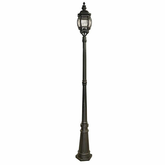 Searchlight Bel Aire 221cm Outdoor Post  -  Silk Black & Glass, IP23 7174