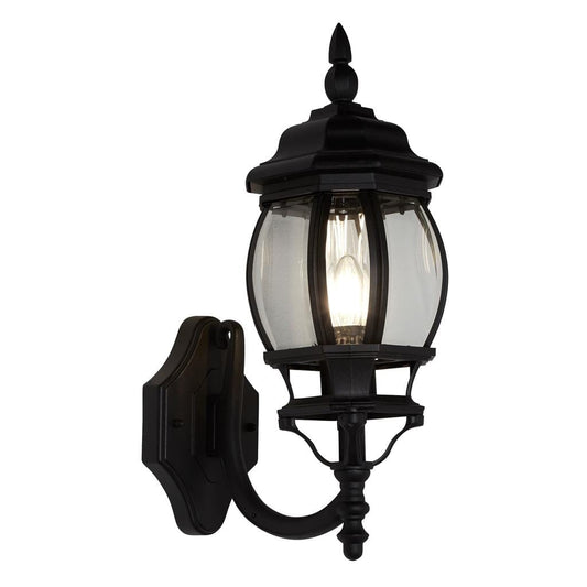 Searchlight Bel Aire Outdoor Wall Light - Black Metal & Clear Glass 7144-1