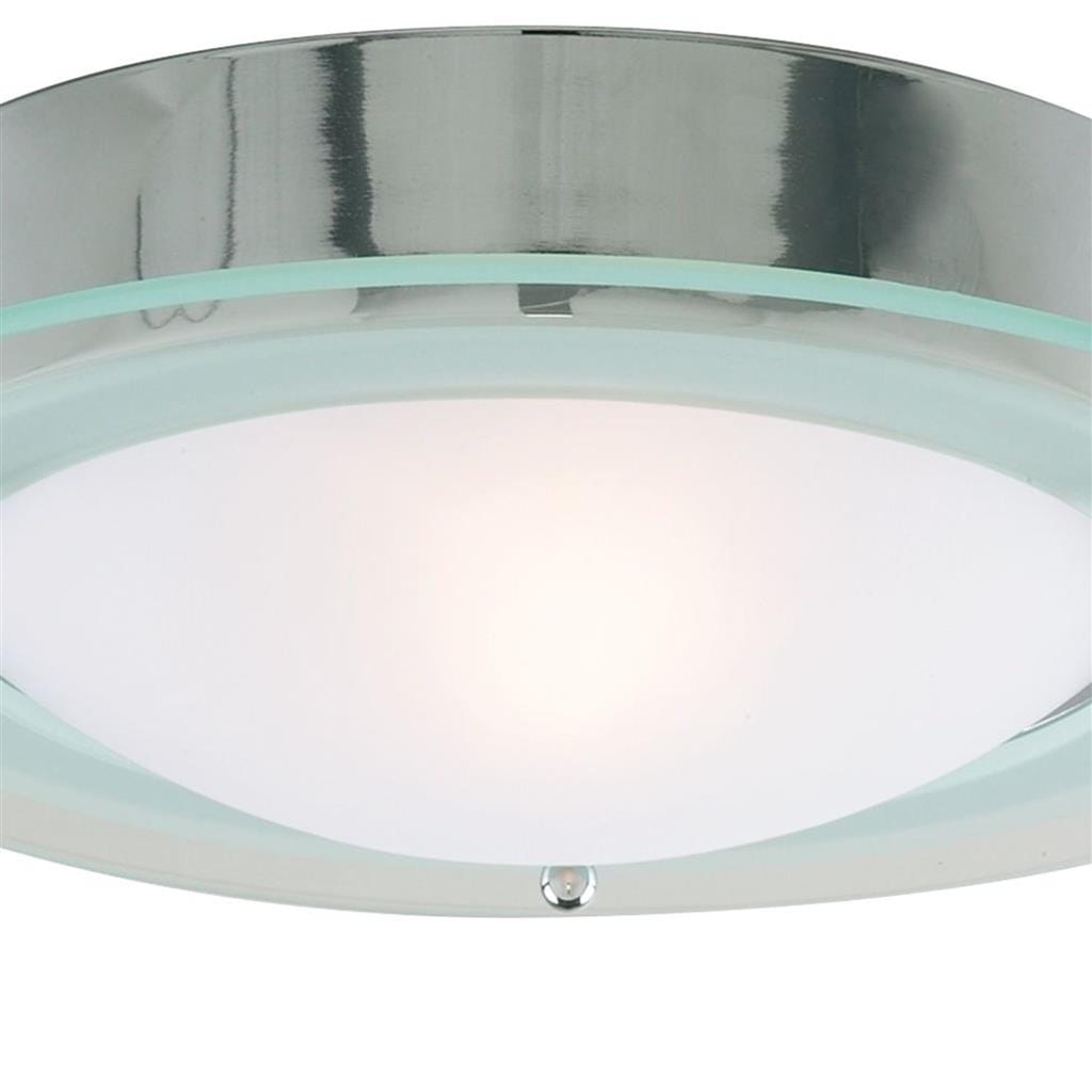 Searchlight Belfast Flush  - Chrome Metal & Clear Acid Glass 3108CC