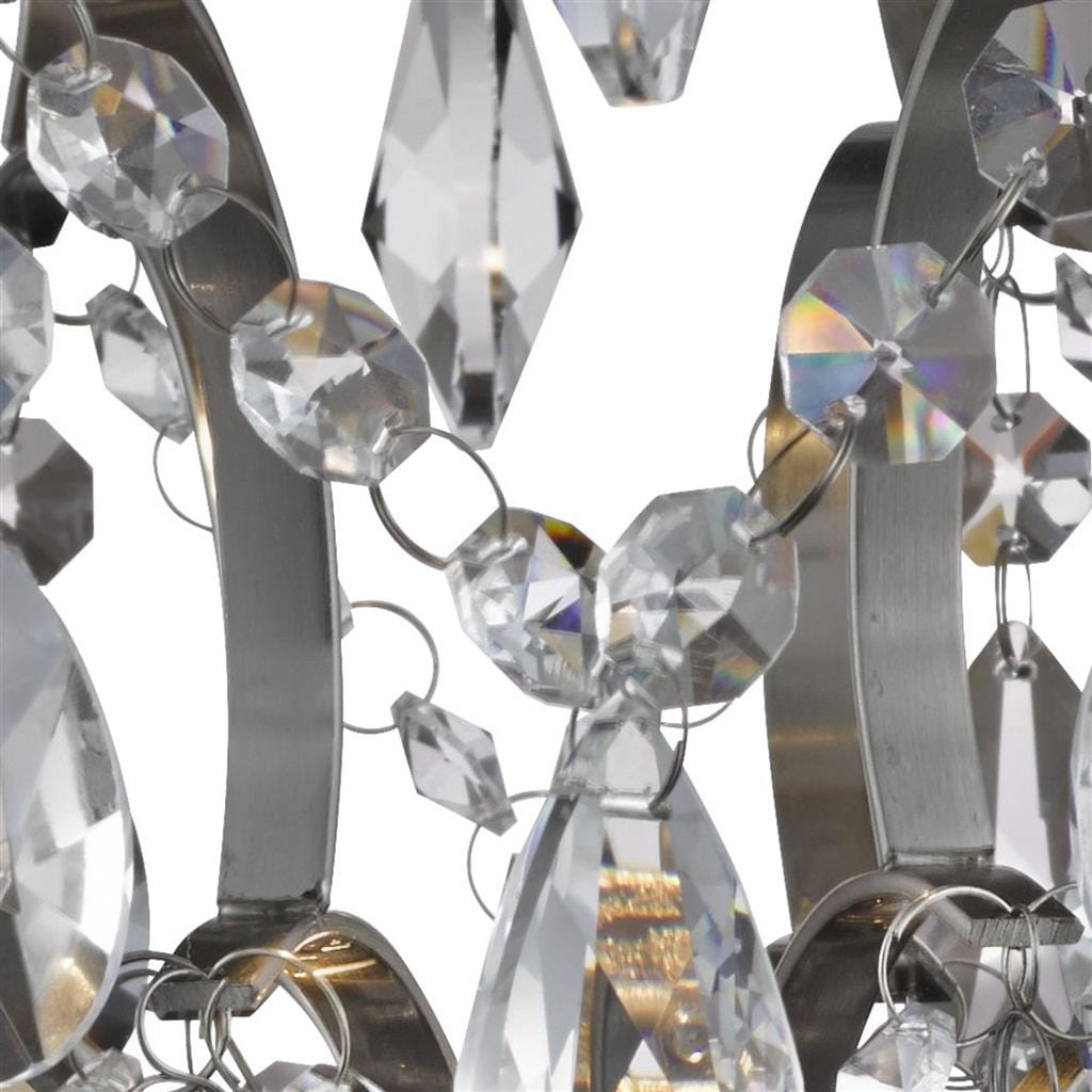 Searchlight Belle Chandelier  - Chrome Metal & Clear Crystal 7901-1CC-LED