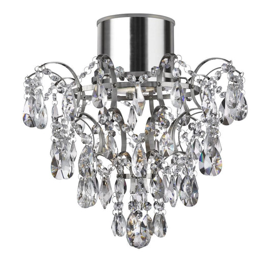 Searchlight Belle Chandelier  - Chrome Metal & Clear Crystal 7901-1CC-LED