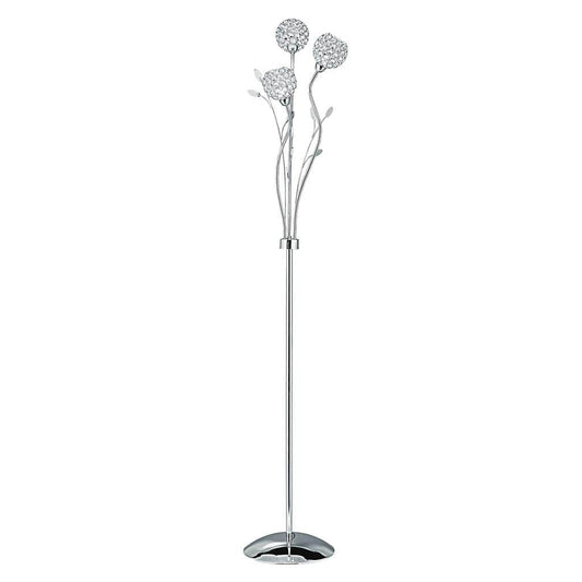 Searchlight Bellis II 3Lt Floor Lamp - Chrome & Clear Glass 3573CC