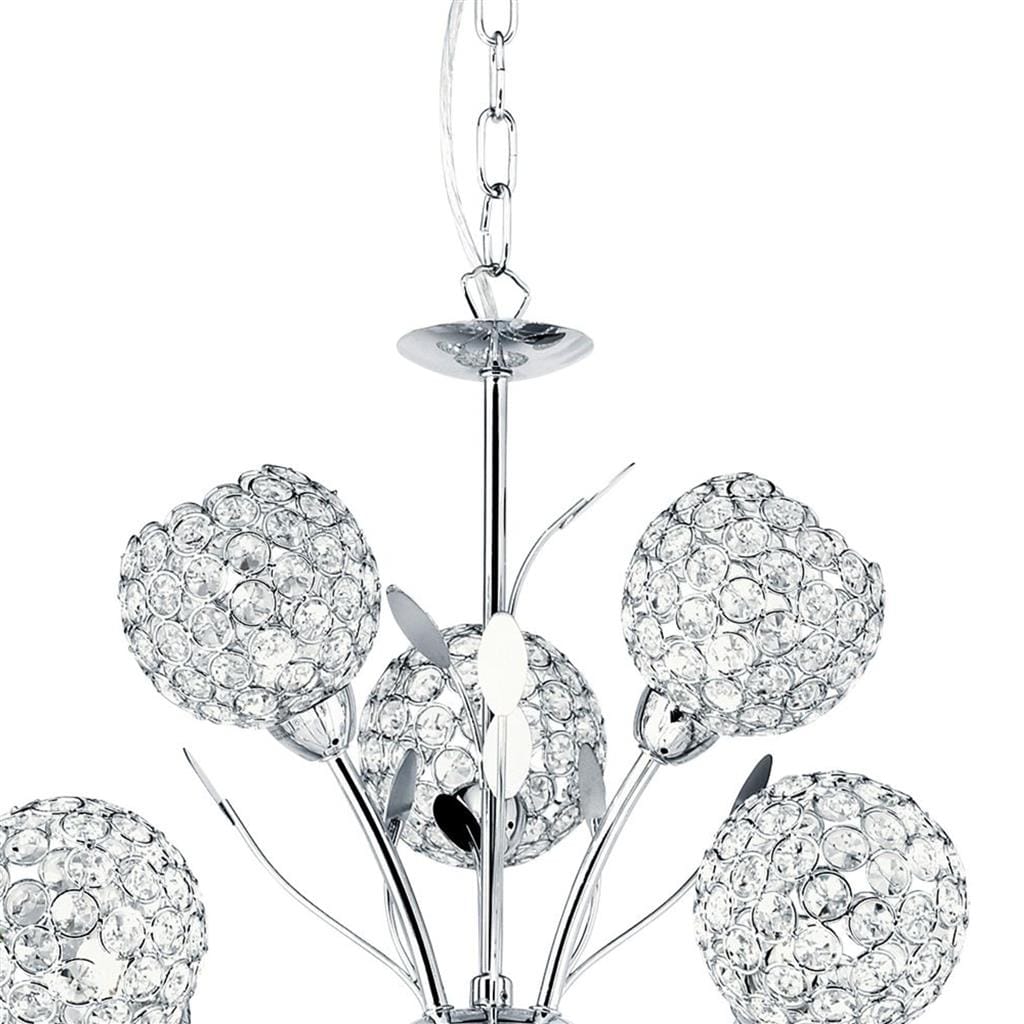 Searchlight Bellis II 9Lt Pendant - Chrome & Clear Glass 5579-9CC