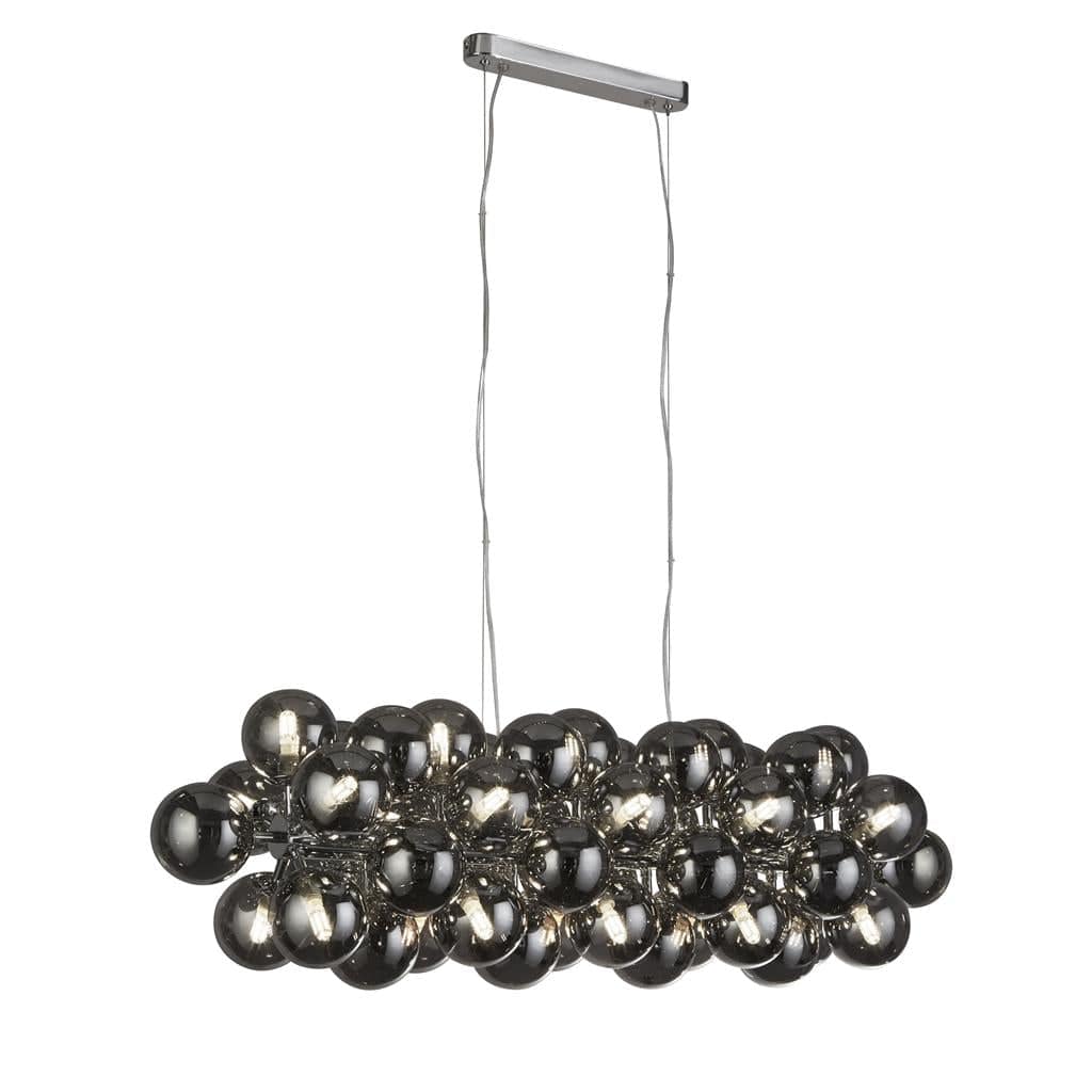 Searchlight Berry 25Lt Bar Pendant  - Chrome Metal & Smoked Glass 52131-25SM