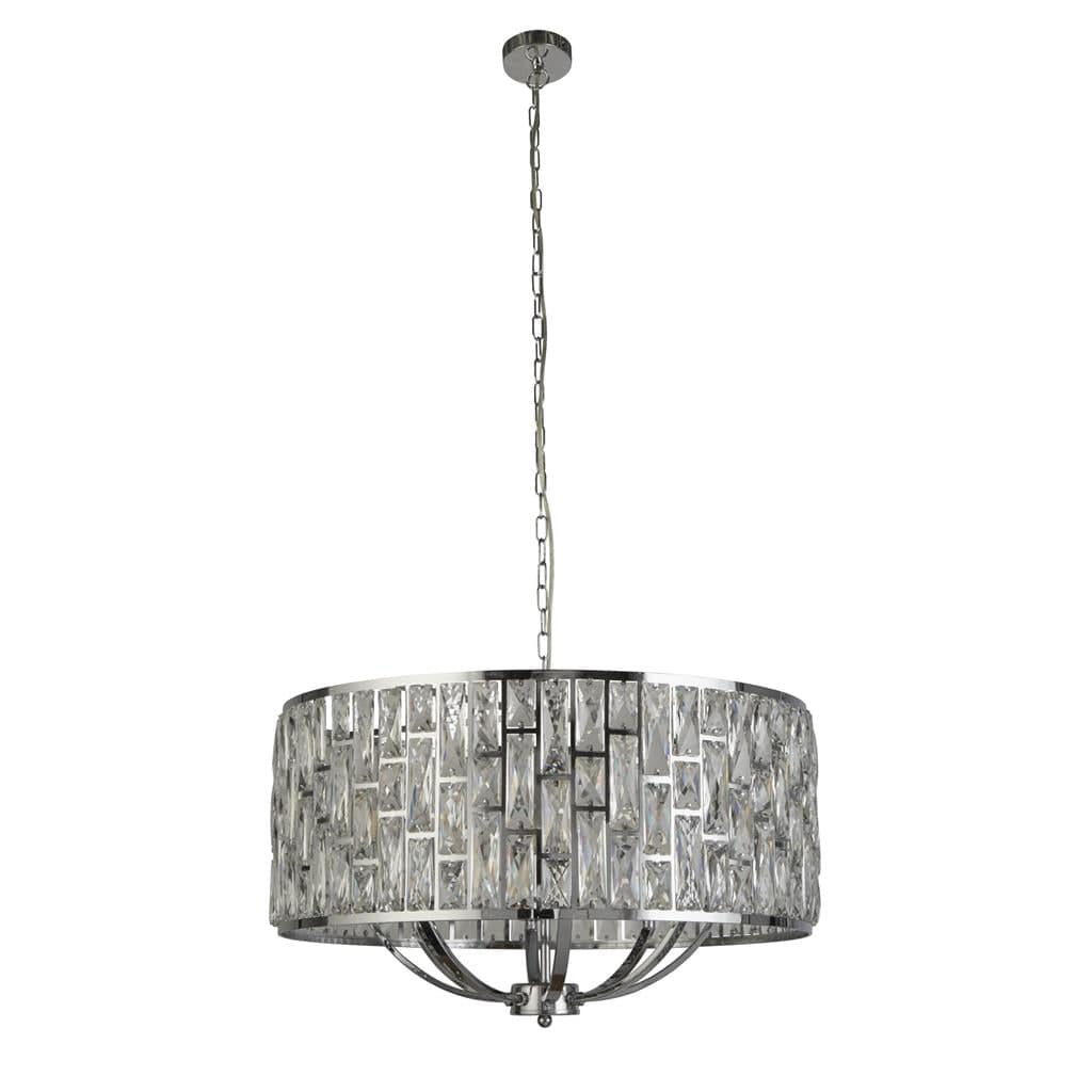 Searchlight Bijou  8Lt Pendant - Chrome Metal & Crystal Glass 6588-8CC