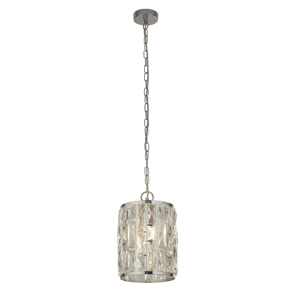 Searchlight Bijou Pendant - Chrome Metal & Crystal Glass 6581-1CC