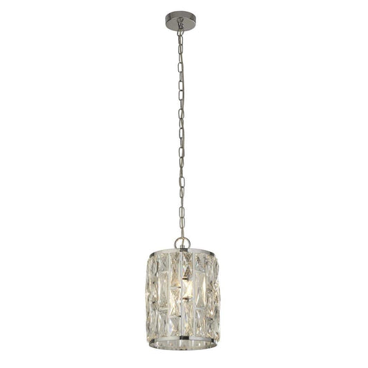 Searchlight Bijou Pendant - Chrome Metal & Crystal Glass 6581-1CC