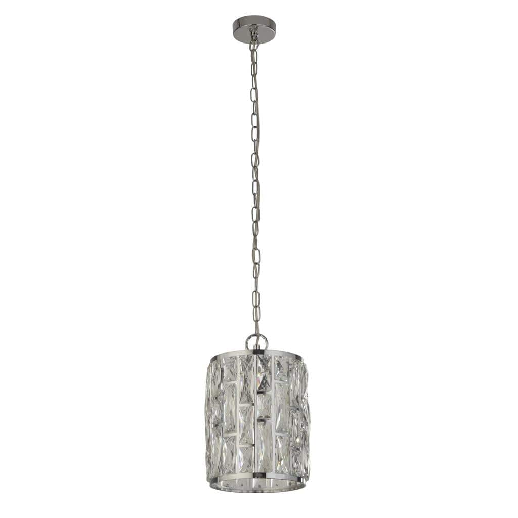 Searchlight Bijou Pendant - Chrome Metal & Crystal Glass 6581-1CC