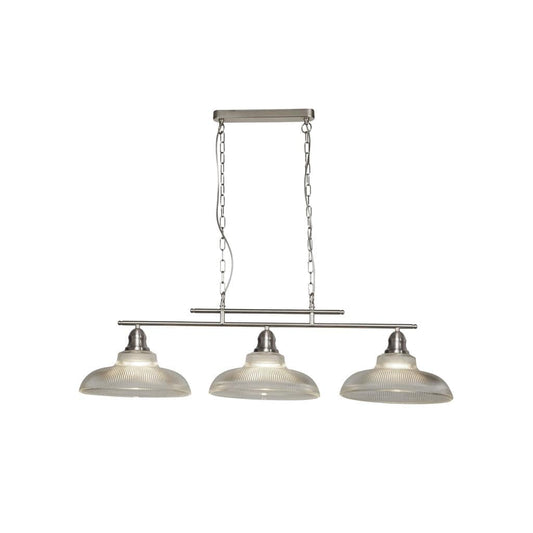 Searchlight Bistro III 3Lt Bar Pendant - Satin Silver Metal 7183-3SS