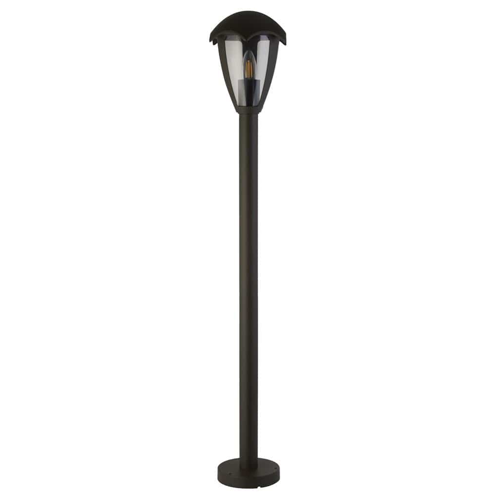 Searchlight Bluebell Outdoor Post - Grey Metal & Clear Polycarb 57892-970