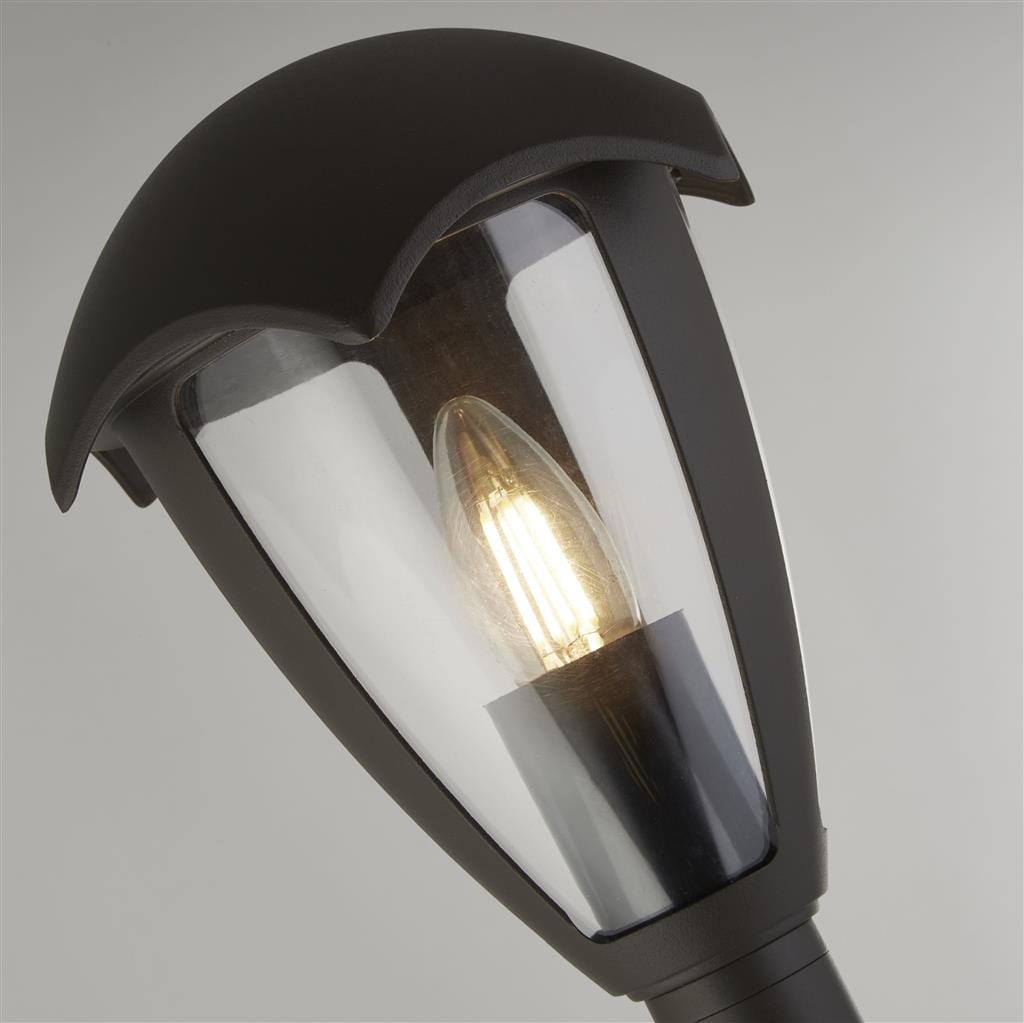 Searchlight Bluebell Outdoor Post - Grey Metal & Clear Polycarb 57892-970