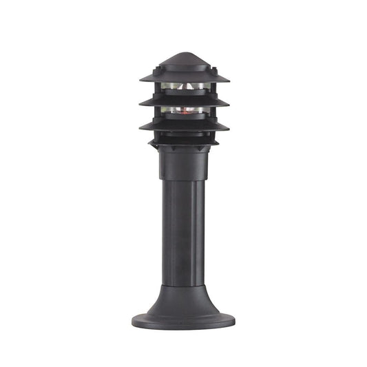 Searchlight Bollards  Outdoor Post - Black Metal & Clear Glass 1075-450