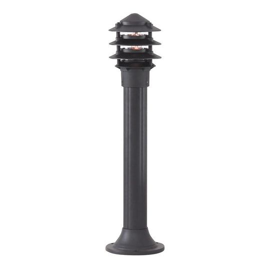 Searchlight Bollards  Outdoor Post - Black Metal & Clear Glass 1076-730