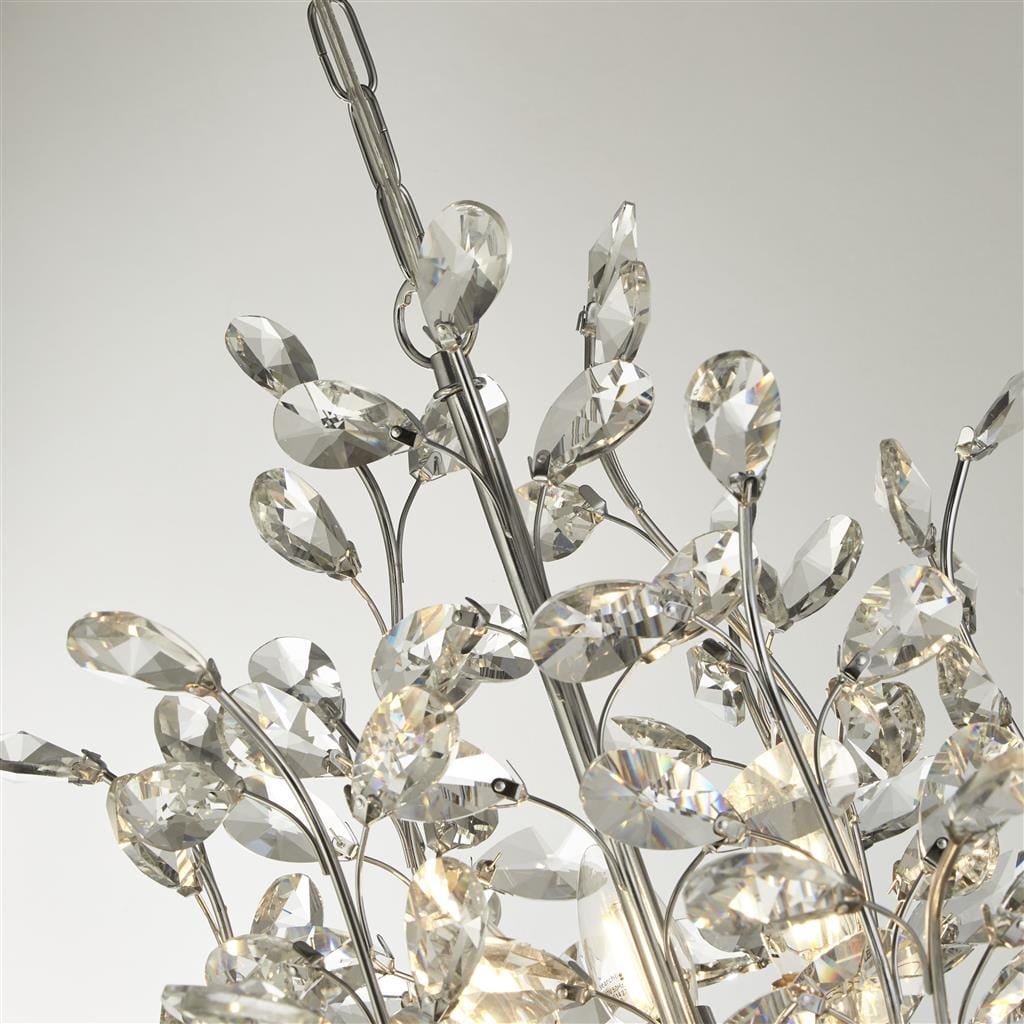 Searchlight Bouquet  11Lt Pendant - Chrome Metal & Crystal 8011-11CC