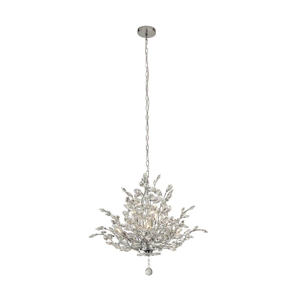 Searchlight Bouquet  7Lt Pendant - Chrome Metal & Crystal 8807-7CC