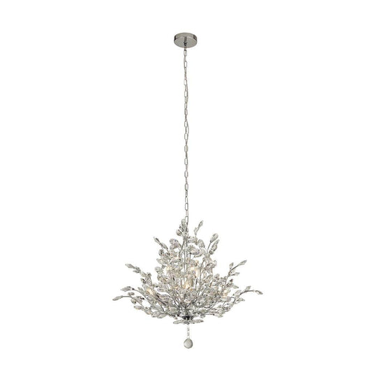 Searchlight Bouquet  7Lt Pendant - Chrome Metal & Crystal 8807-7CC