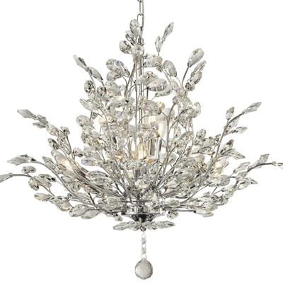 Searchlight Bouquet  7Lt Pendant - Chrome Metal & Crystal 8807-7CC