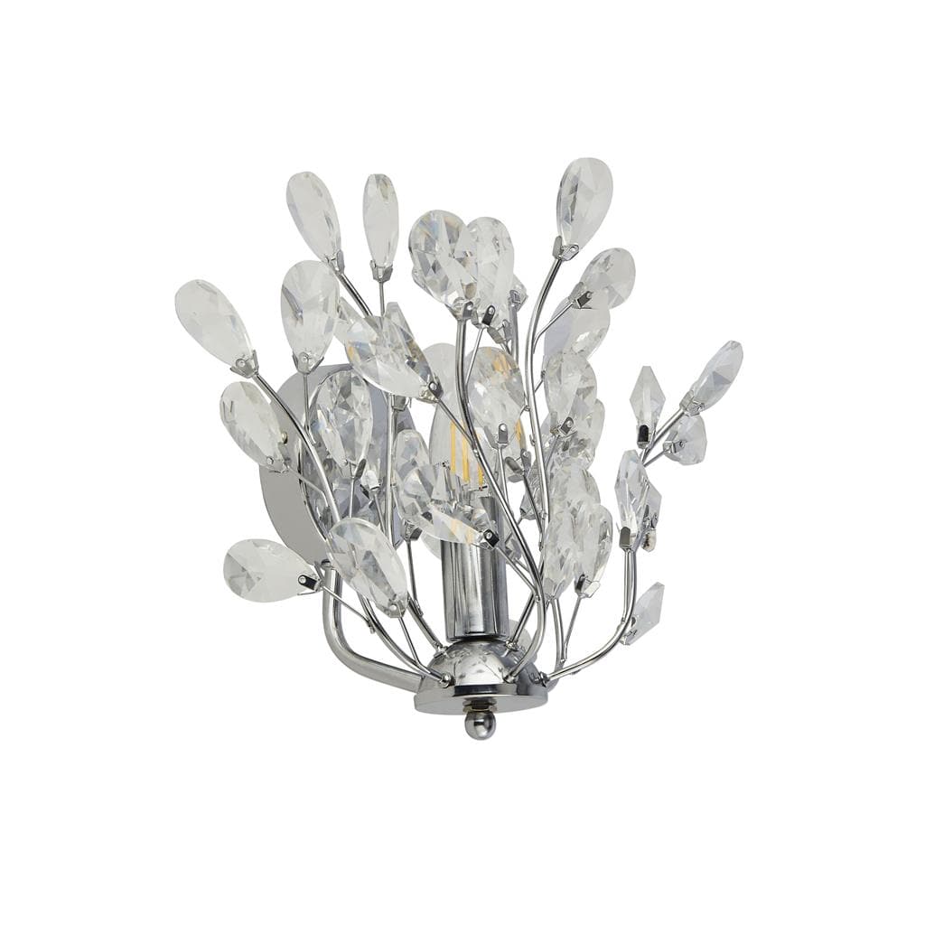 Searchlight Bouquet 7Lt Wall Light - Chrome & Crystal Glass 8011-1CC