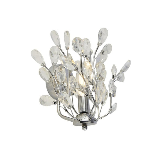 Searchlight Bouquet 7Lt Wall Light - Chrome & Crystal Glass 8011-1CC