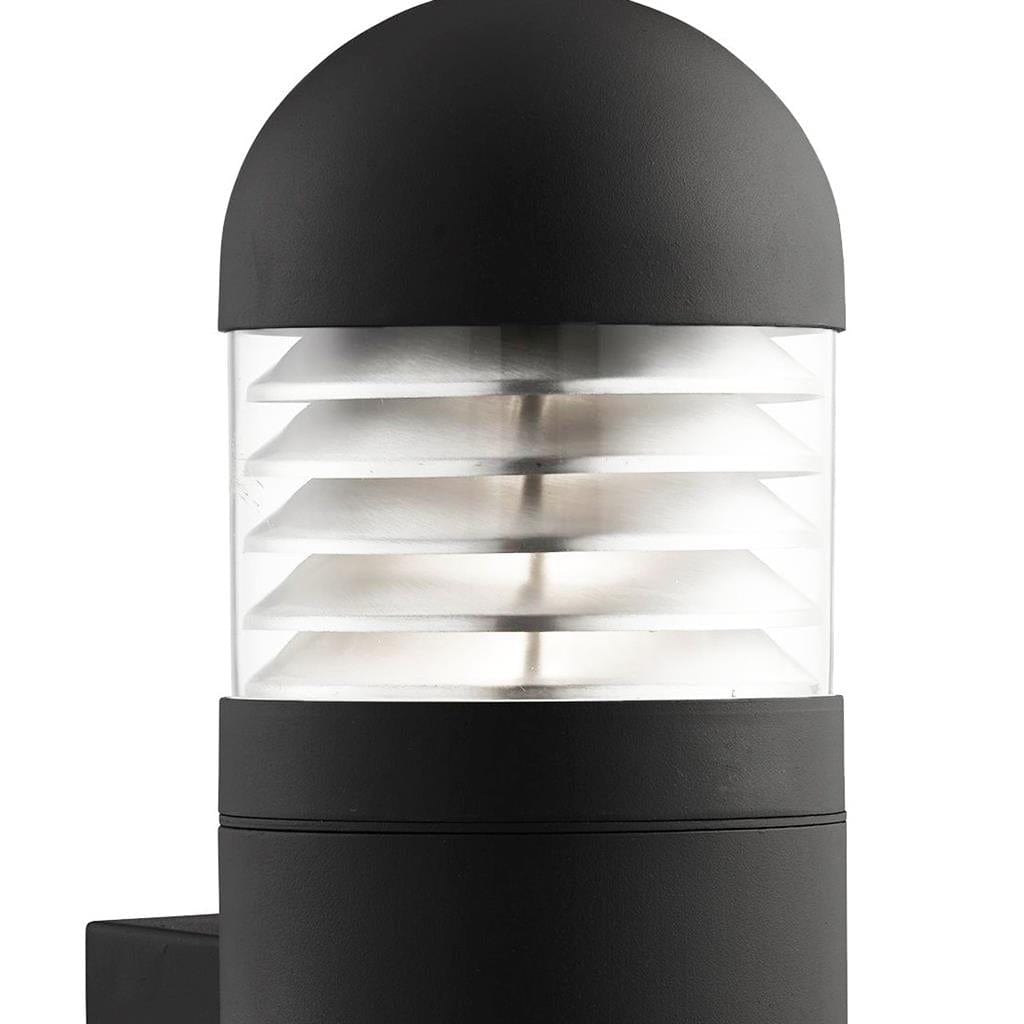 Searchlight Bronx Outdoor Wall Light-Black Metal, Clear Glass & Polycarb 7899BK