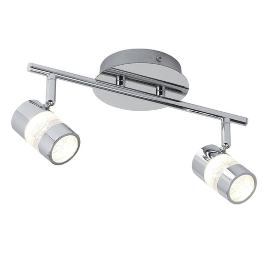 Searchlight Bubbles 2Lt LED Bathroom Spotlight - Chrome & Acrylic, IP44 4412CC