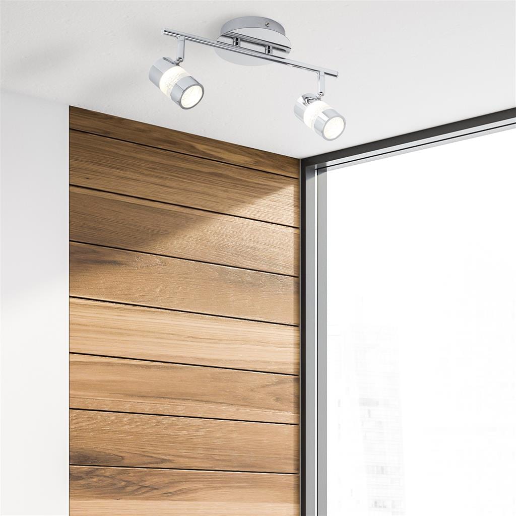 Searchlight Bubbles 2Lt LED Bathroom Spotlight - Chrome & Acrylic, IP44 4412CC