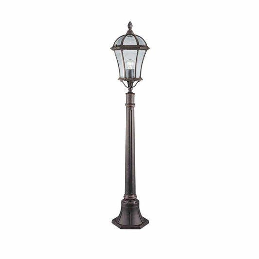 Searchlight Capri Outdoor Post  -  Aluminium, Rustic Brown & Glass, IP23 1568