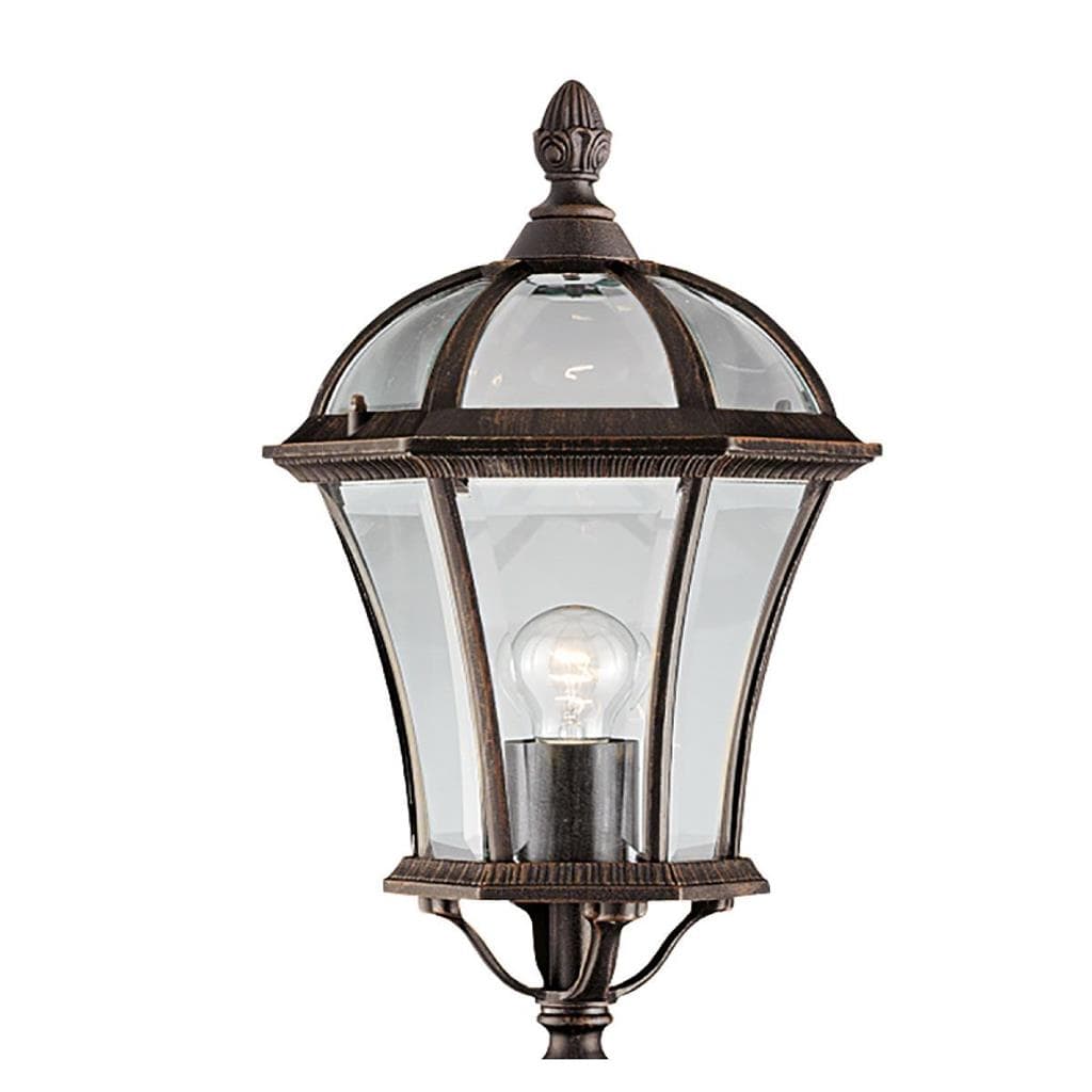 Searchlight Capri Outdoor Post  -  Aluminium, Rustic Brown & Glass, IP23 1568