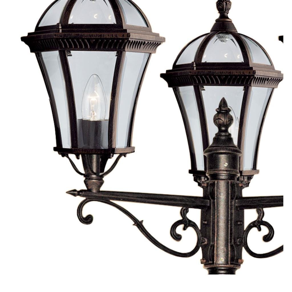 Searchlight Capri Outdoor Post - Rustic Brown Metal & Glass 1569-3