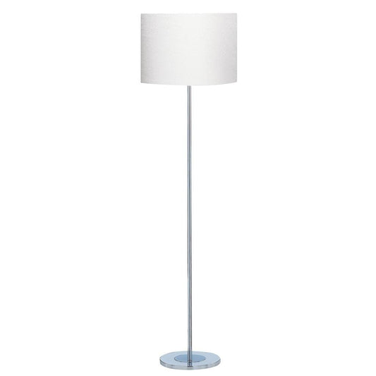 Searchlight Carter Floor Lamp - Chrome Base & Fabric Shade 7550CC