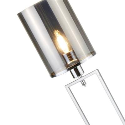 Searchlight Catalina Floor Lamp - Chrome Metal & Smoked Glass 9053CC