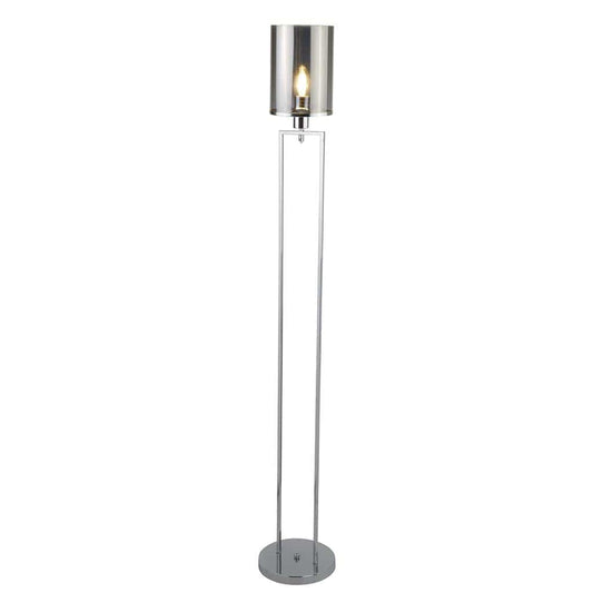 Searchlight Catalina Floor Lamp - Chrome Metal & Smoked Glass 9053CC