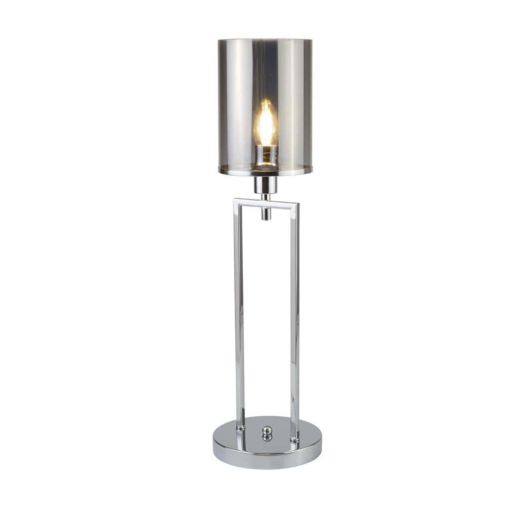 Searchlight Catalina Table Lamp - Chrome Metal & Smoked Glass 9052CC