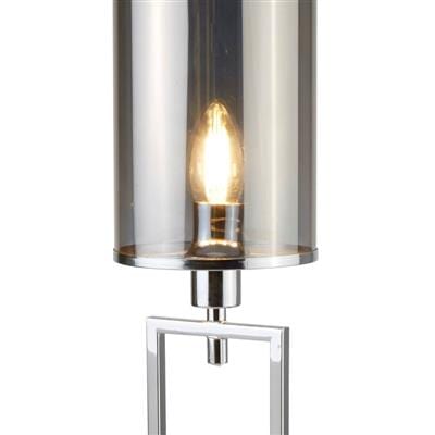 Searchlight Catalina Table Lamp - Chrome Metal & Smoked Glass 9052CC