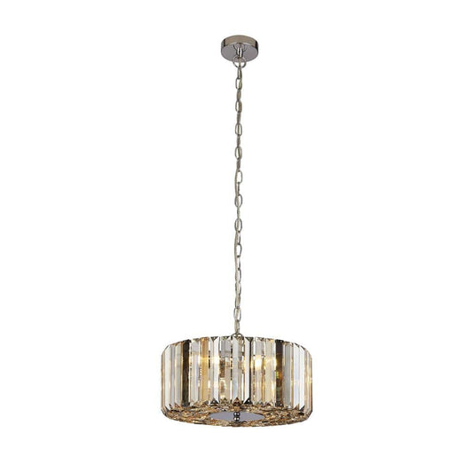 Searchlight Chapeau 3Lt Pendant/Semi-Flush - Chrome & Mixed Glass 82101-3CC