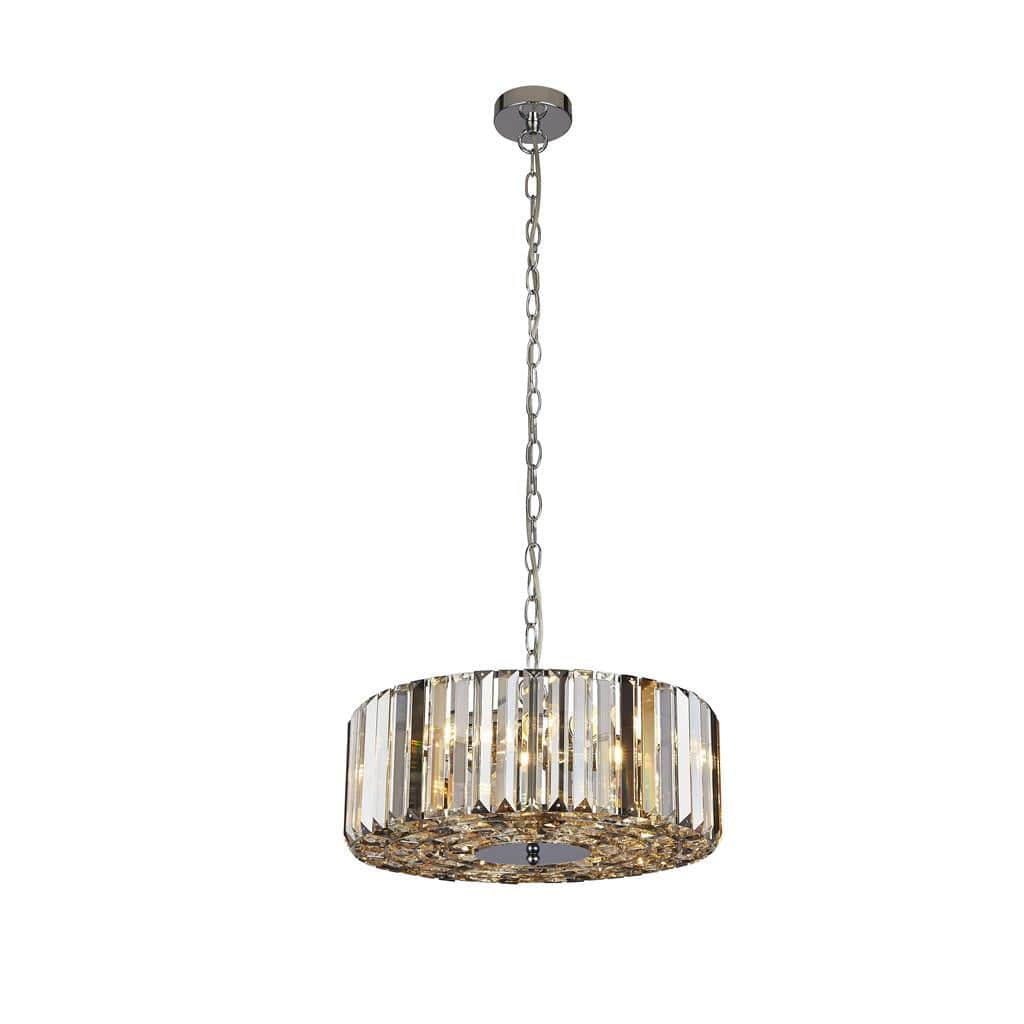 Searchlight Chapeau 4Lt Pendant/Semi-Flush - 
Amber, Smoke & Crystal 82101-4CC