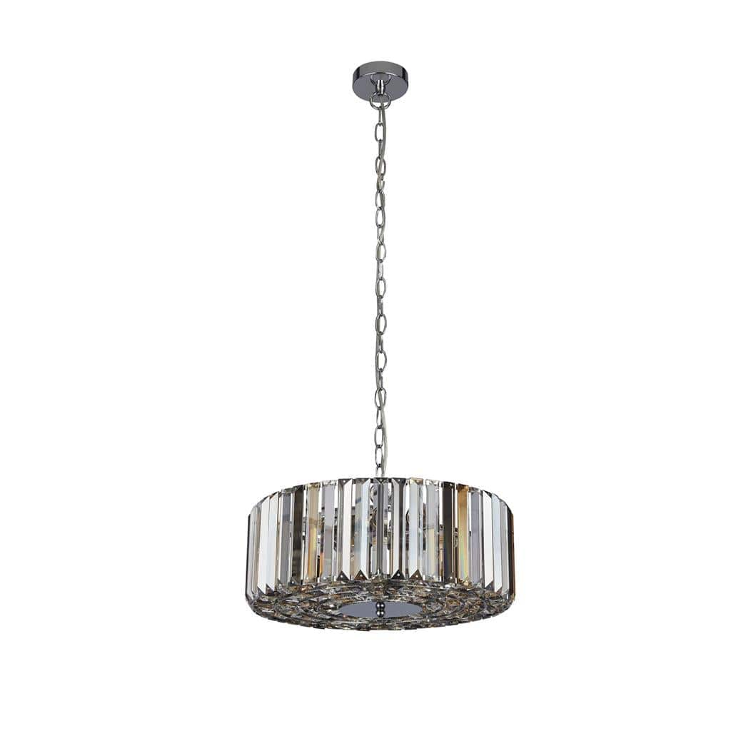 Searchlight Chapeau 4Lt Pendant/Semi-Flush - 
Amber, Smoke & Crystal 82101-4CC