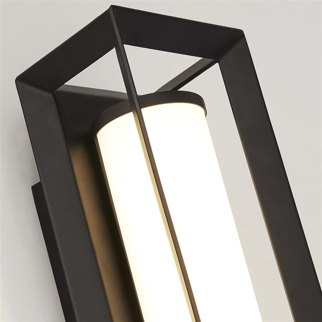 Searchlight Chaplin Wall Light - Black Metal & Opal Acrylic 74304-1BK