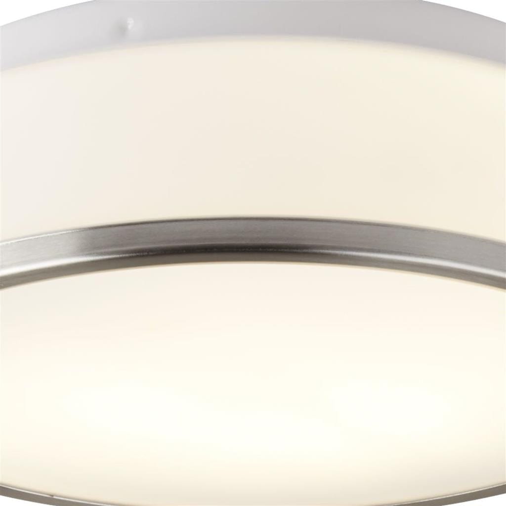 Searchlight Cheese 2Lt Flush - Satin Silver Metal & White Glass 7039-28SS