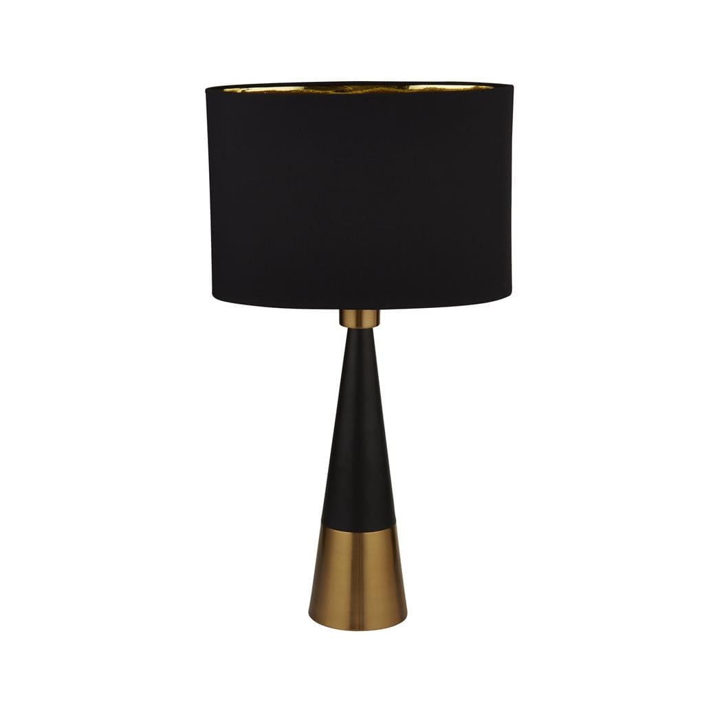 Searchlight Chloe Table Lamp - Antique Copper & Oval Black Shade 2743BGO