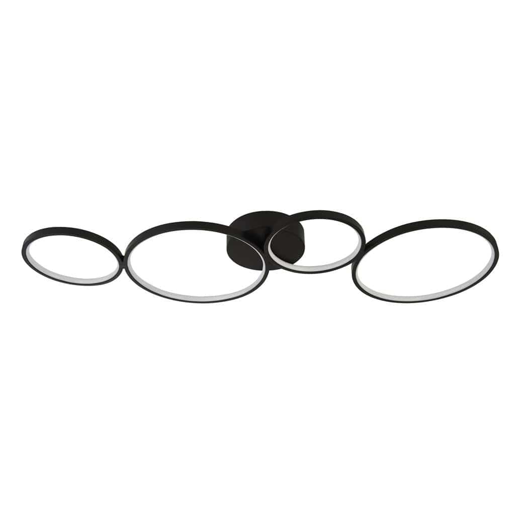 Searchlight Cirque 4Lt Ring Flush  - Black Metal 25772-4BK