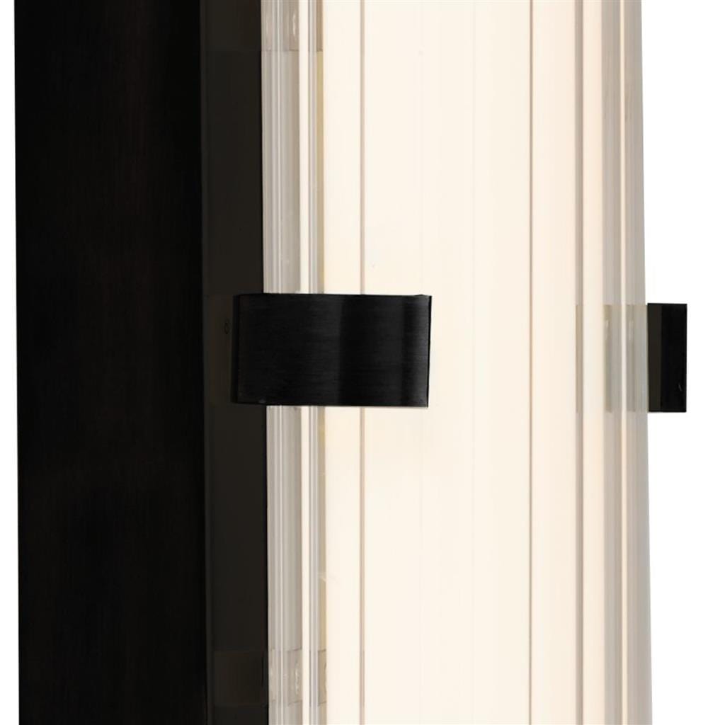 Searchlight Clamp Wall Light - Black Metal, Ribbed Clear & Opal Glass 63125-1BK