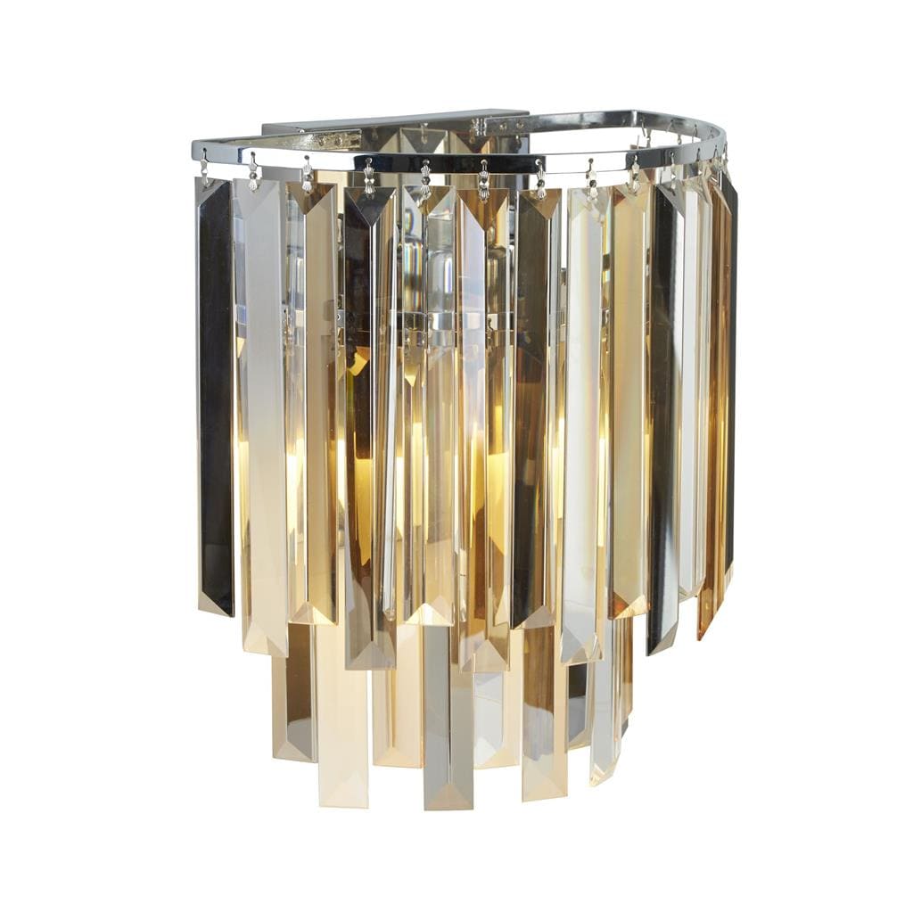 Searchlight Clarissa 2Lt Wall Light - Chrome & Mixed Glass 9832-2CC