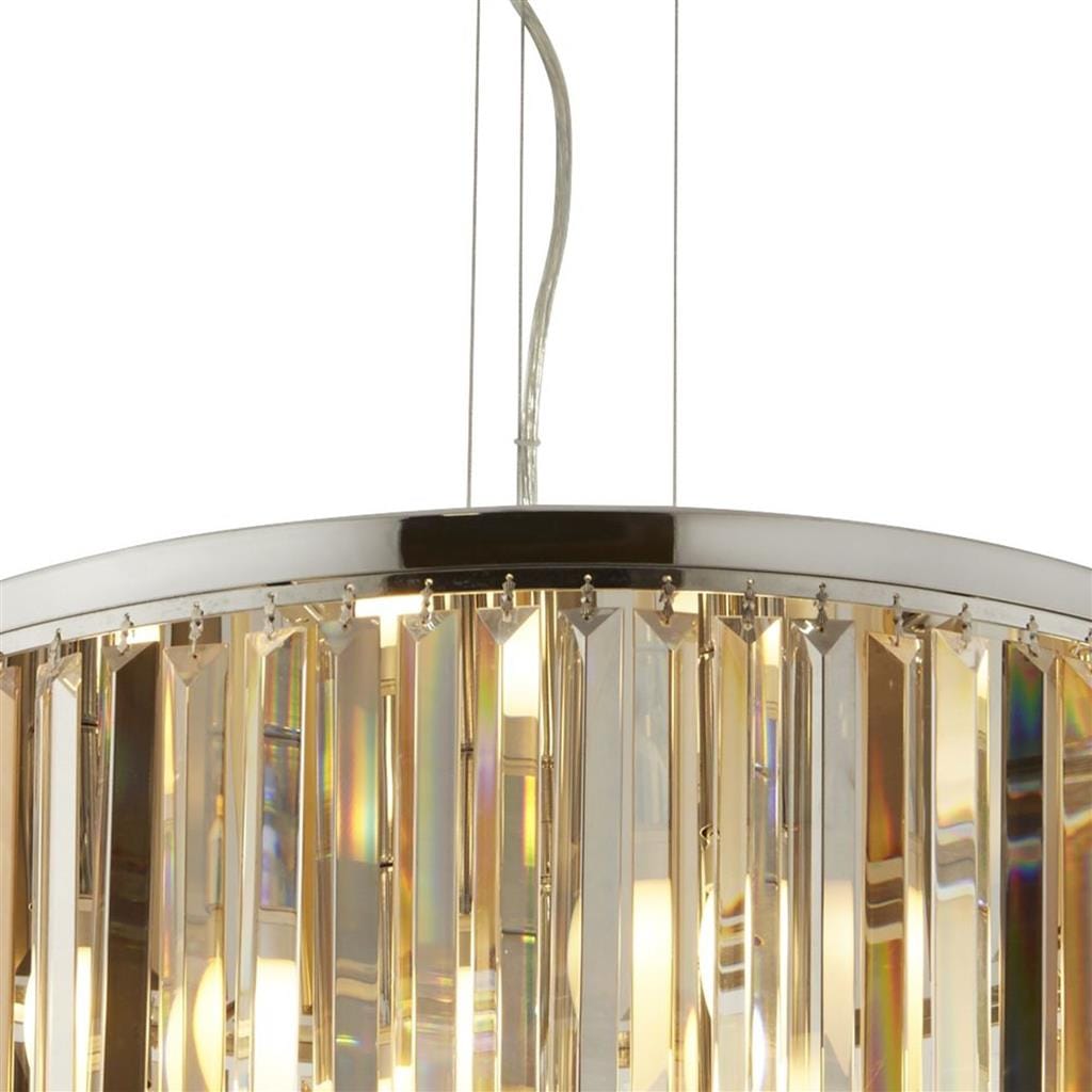 Searchlight Clarissa 5Lt Drum Pendant Convertible To Semi-Flush - Glass 9835-5CC