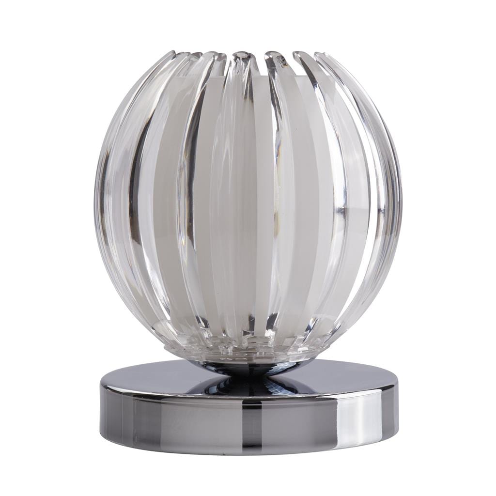 Searchlight Claw Touch Table Lamp- Chrome Metal, Acrylic & Frosted Glass 1811CL