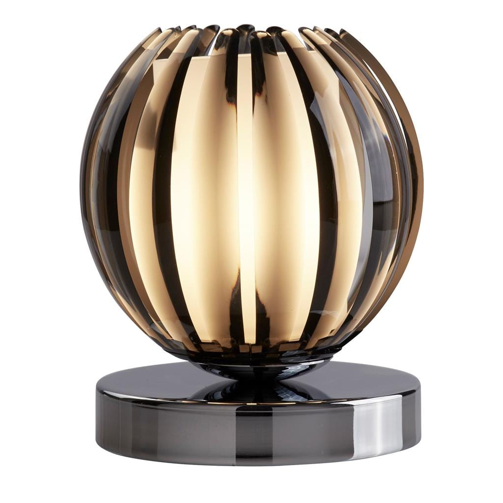 Searchlight Claw Touch Table Lamp-Chrome, Smoked Acrylic & Frosted Glass 1811SM