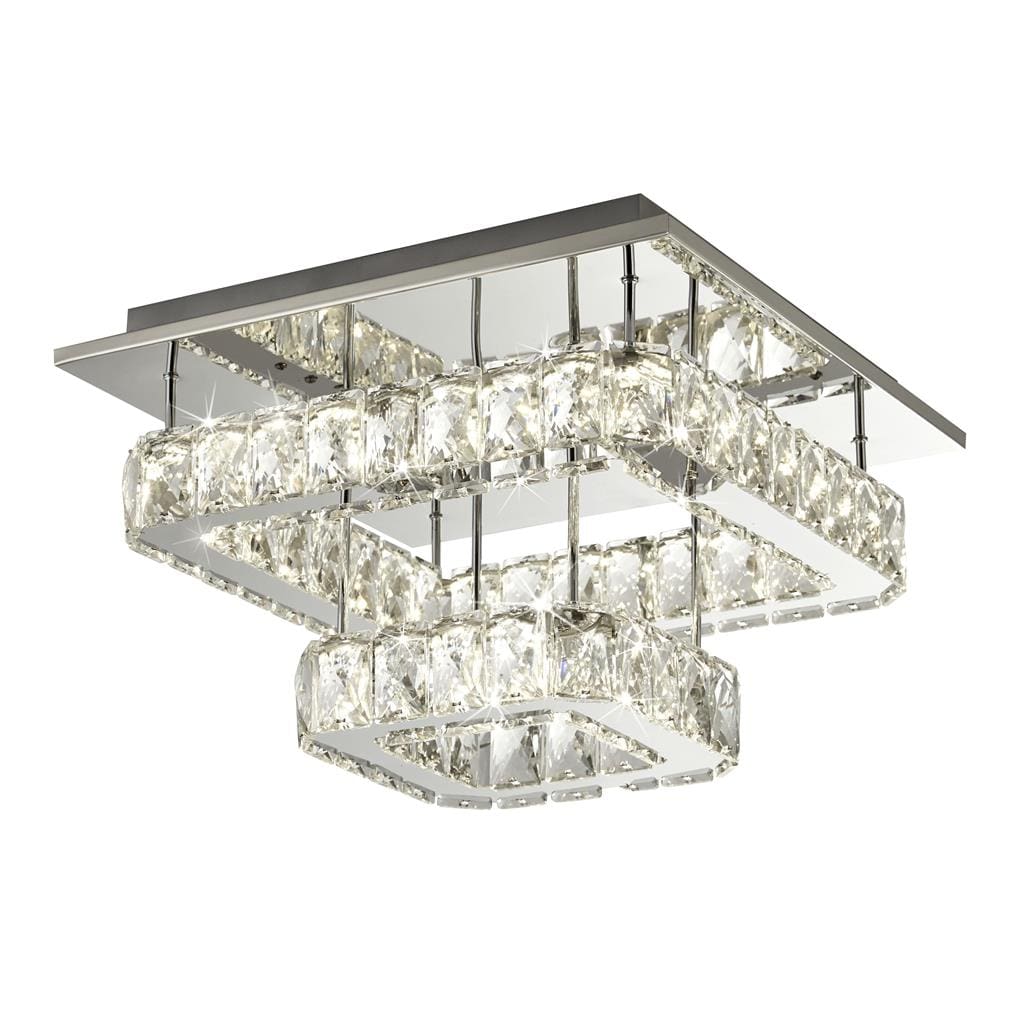 Searchlight Clover 2 Tier LED Flush - Polished Chrome & Crystal 8952CC