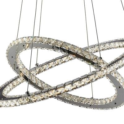 Searchlight Clover 2Lt LED Ring Pendant - Chrome & Clear Glass 8757-168CC